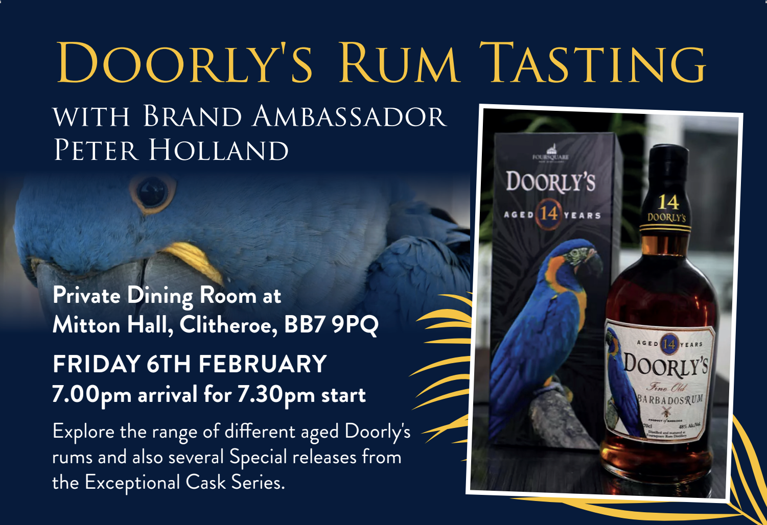 Join us for a Foursquare Rum Tasting Experience