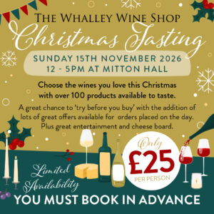 Winter Wine Tasting - Sunday 15th November - Mitton Hall